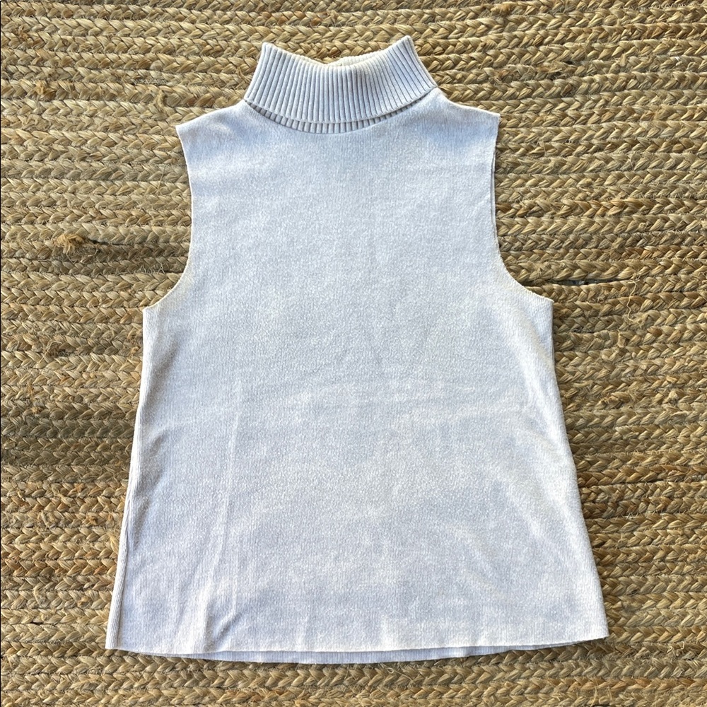 Zara Cream Ribbed Turtleneck Sweater
